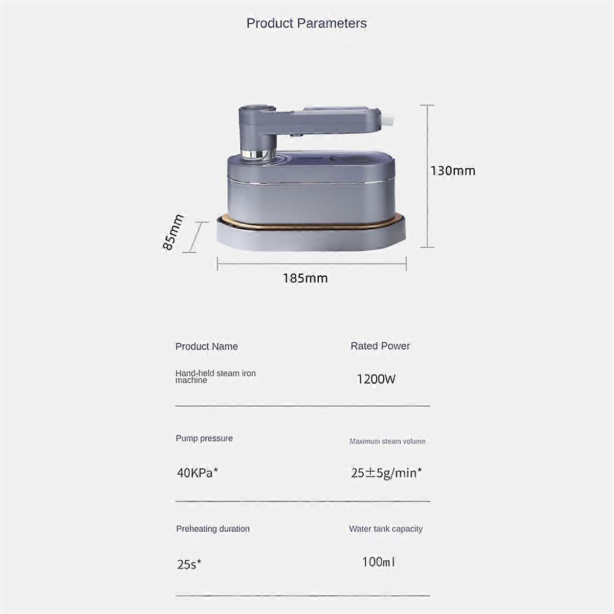 Steamer for Clothes Portable Steam Iron 1200W for Variable Fabric, 180 Rotatable Iron for Home and