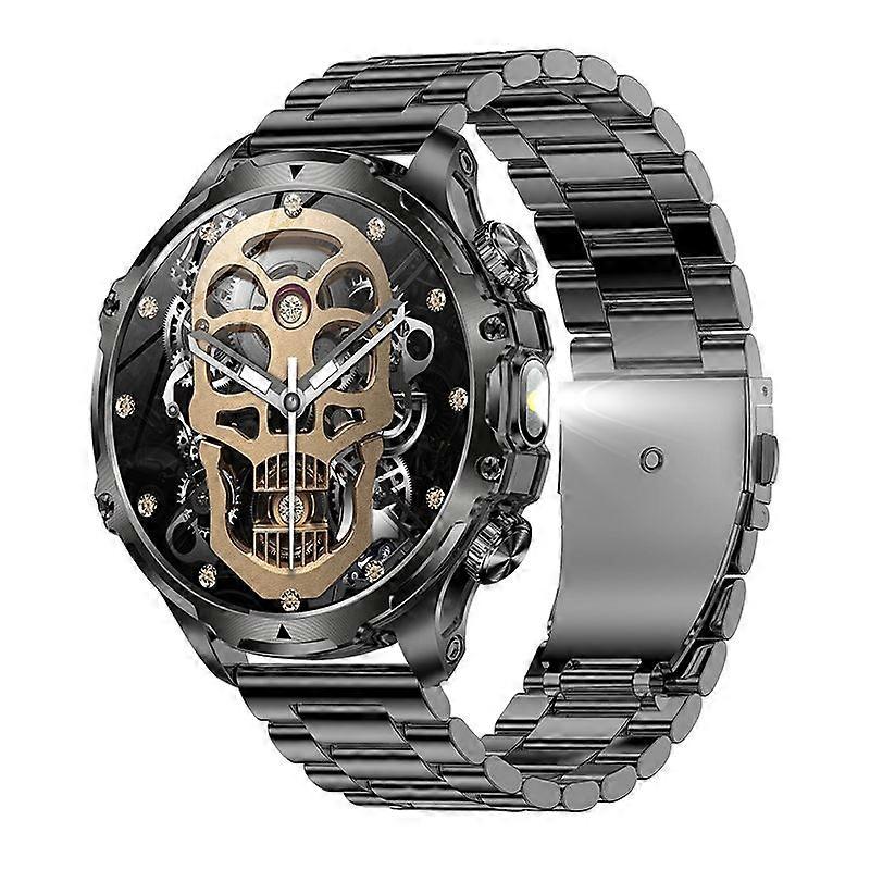 Smartwatch AK75 Flashlight Bluetooth Calling Long Battery Life Outdoor(Black)