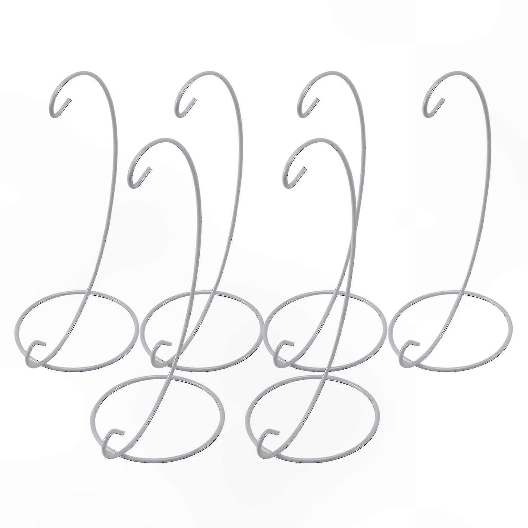 6-Pack White Iron Stands for Hanging Glass Globe Ornaments, Display Rack Holder for Air T