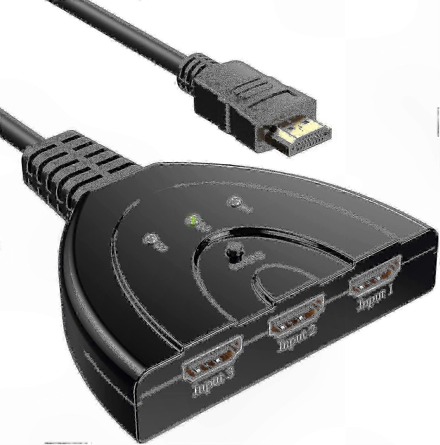 3-Port HDMI Switch with 1 Output for Multiple Devices Connection