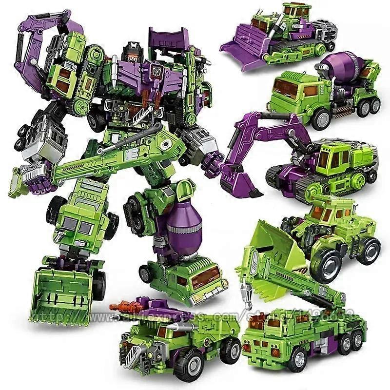 6-in-1 NBK Devastator Spielzeug Roboter Auto Actionfigur - Transformierendes Bagger- und Mischermodell für ba