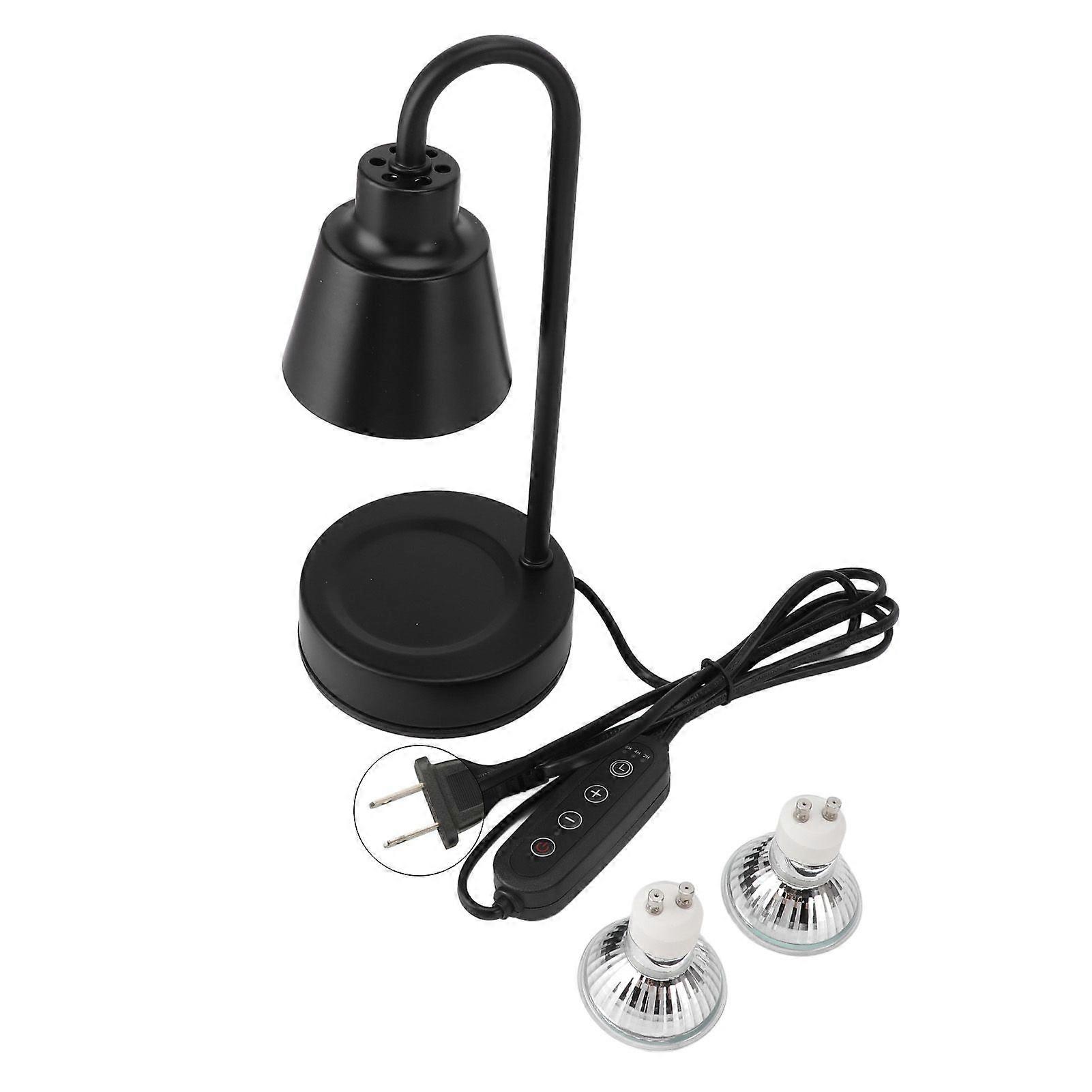 Candle Warmer Lamp with Timer 50W Dimmable Vintage Aromatherapy Wax Melting Light Electric Candle Warmer with 2 Bulbs Black US Plug 110V