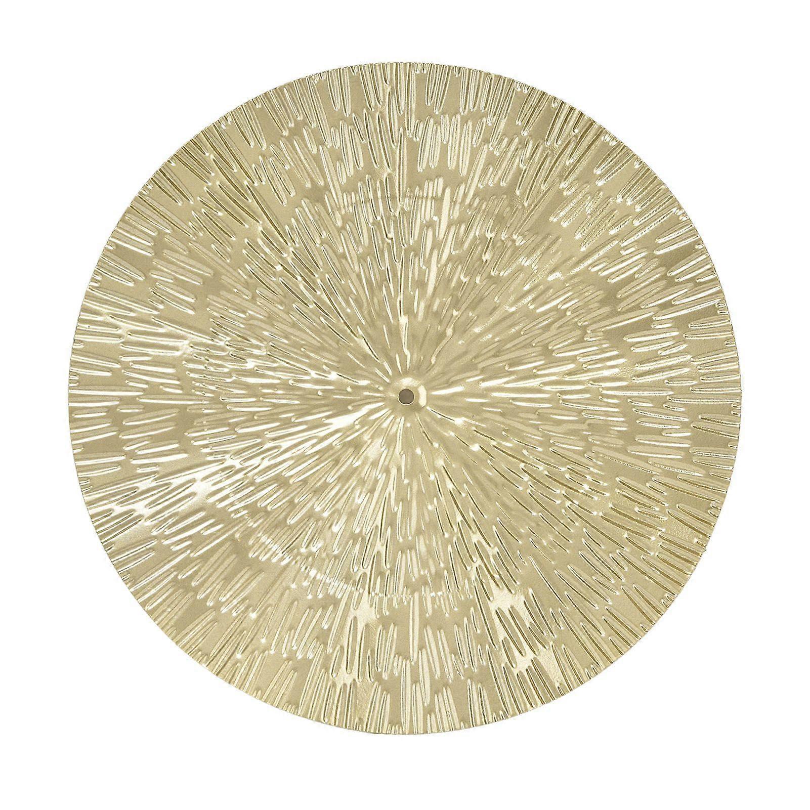 Round Wall Art Decor Elegant Style Iron Material 24.5cm/9.6in Delicate Texture Appearance Golden Irregular Circle