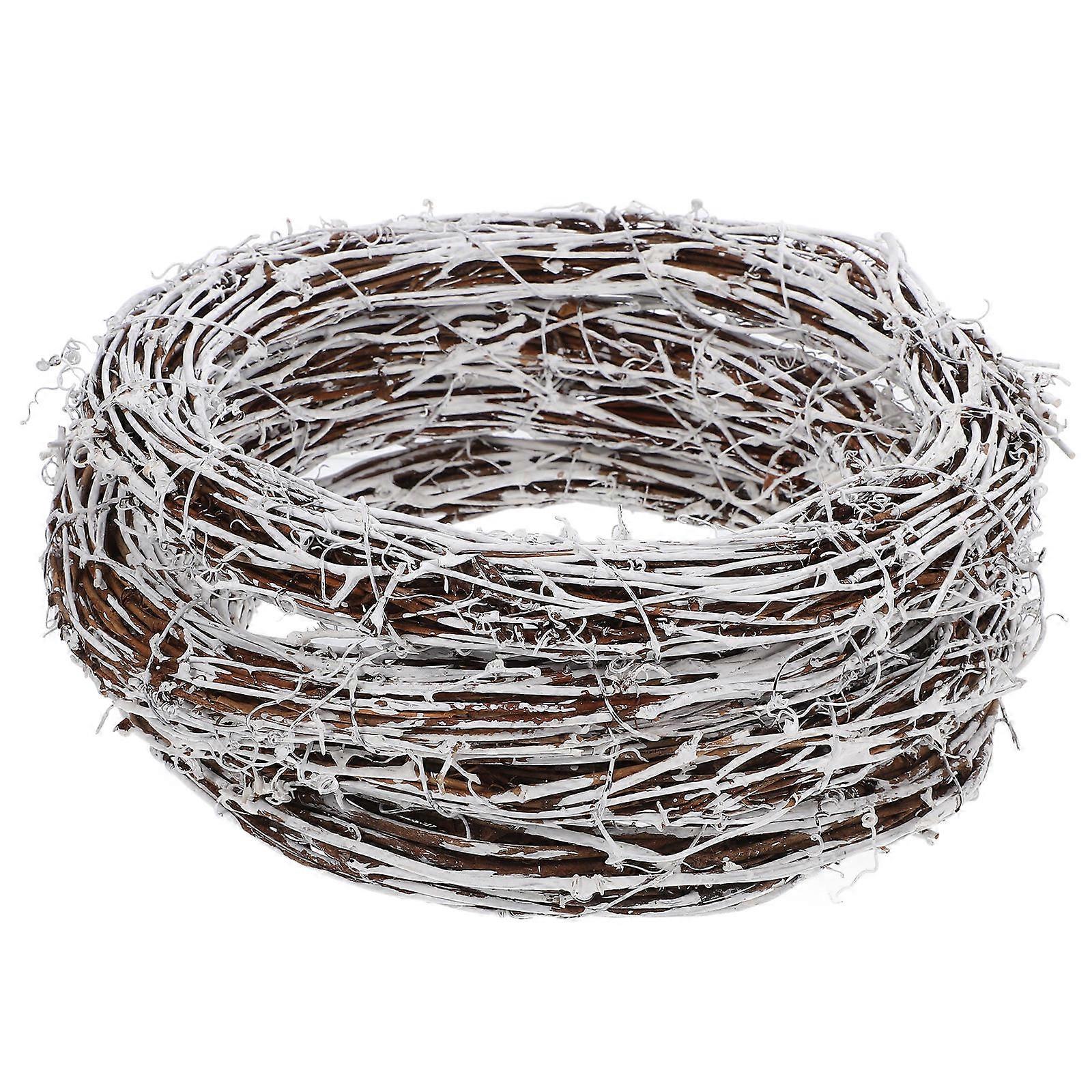 DIY Rattan Wreath Frame for Crafting 12Pcs White Rustic Round Wreath Circles