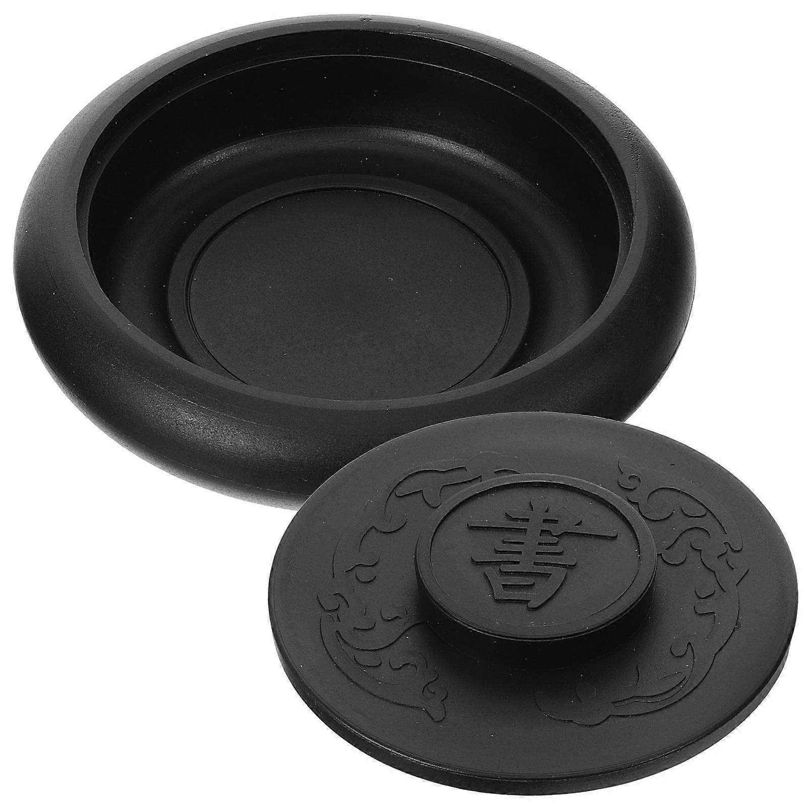 Grinding Inkstone Calligraphy Inkslab for Writing Black Plastic