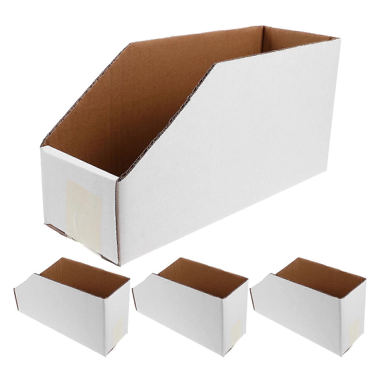 White Cardboard Storage Box for Warehouse Storage 4Pcs Heavy-Duty 5-Tier
