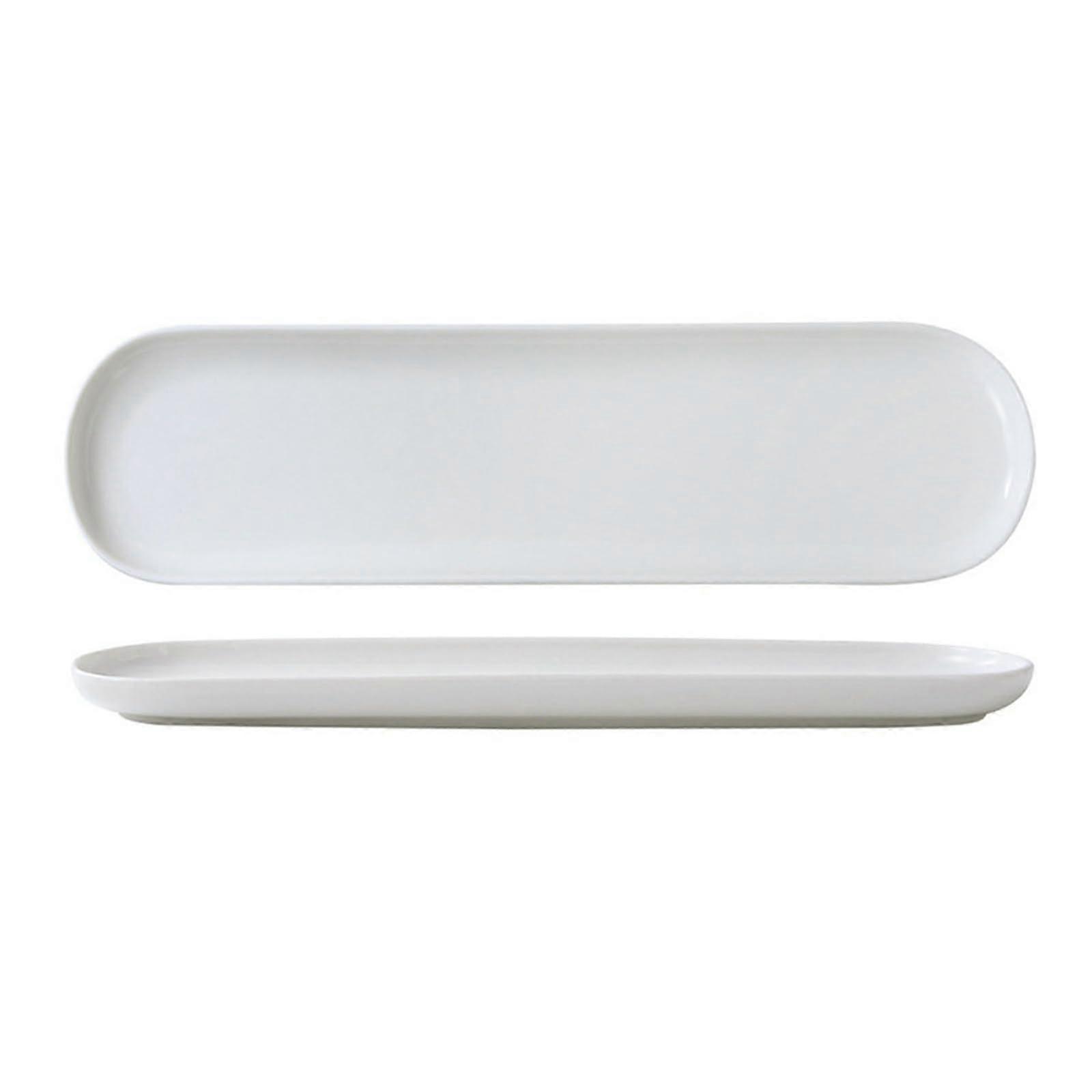 Nordic Ceramic Long Serving Platter with Irregular Design for Desserts and Appetizers, 12" Autumn Colors