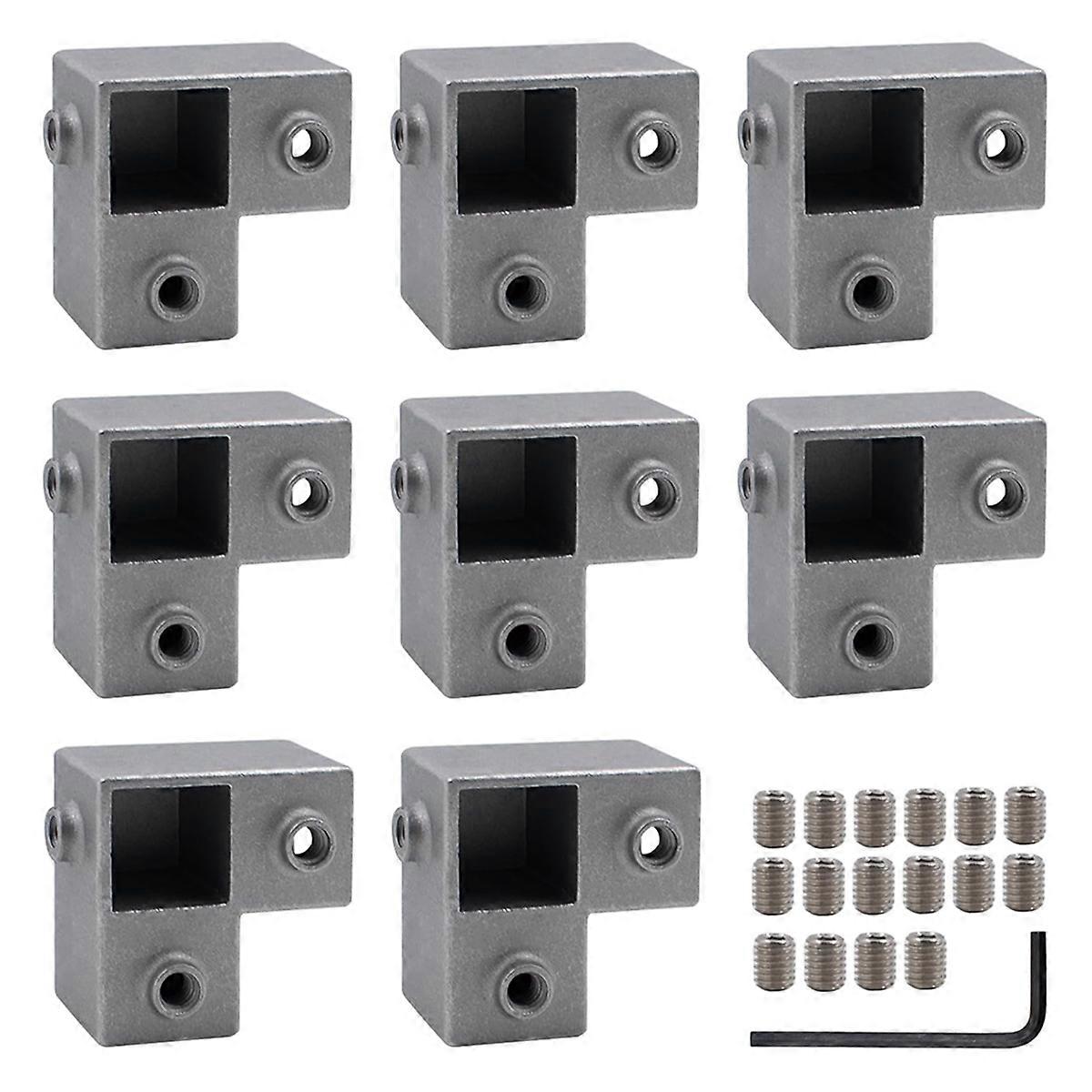 8 PCS 1In/25 mm Square Tube Connector, B