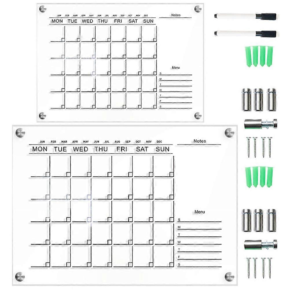 Erasable Board 1 Set Clear Acrylic Wordpad Practical Students Wall Hanging Memo Board Transparent Dry Wipe 2Pack