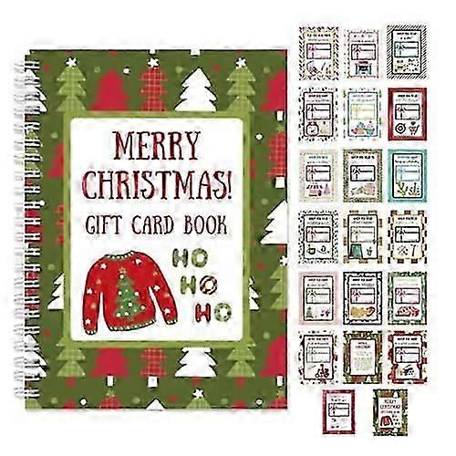 Merry Christmas Gift Card Book with Spiral Bound Design, Perfect for Storing DIY Greeting Cards