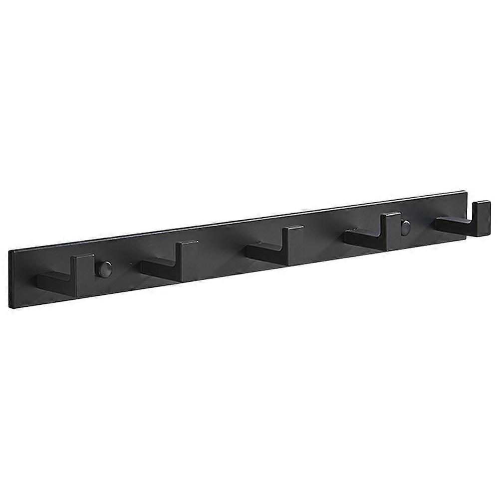 Wall Coat Hooks Rack for Storage Use with 3Pcs Hooks Black Aluminum