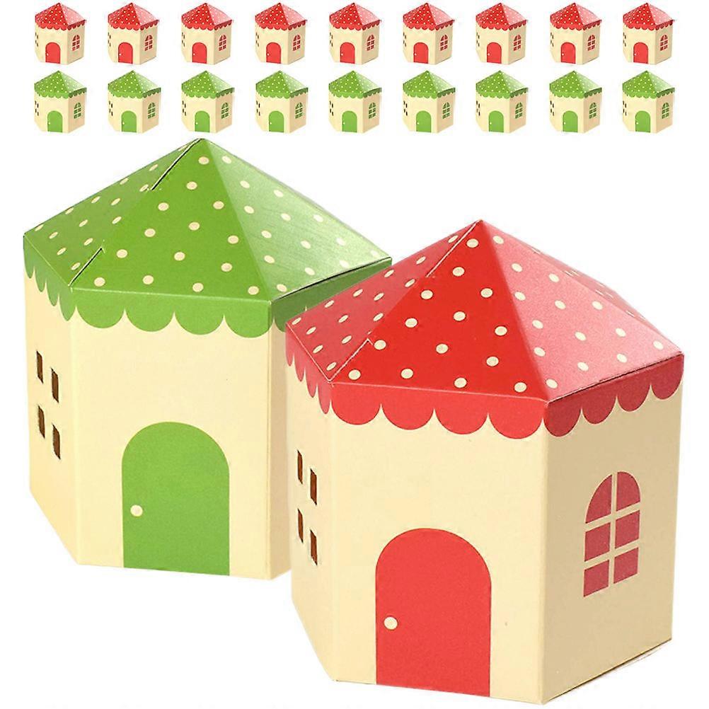 Candy Container House Shaped Paper Boxes for Storage 80Pcs