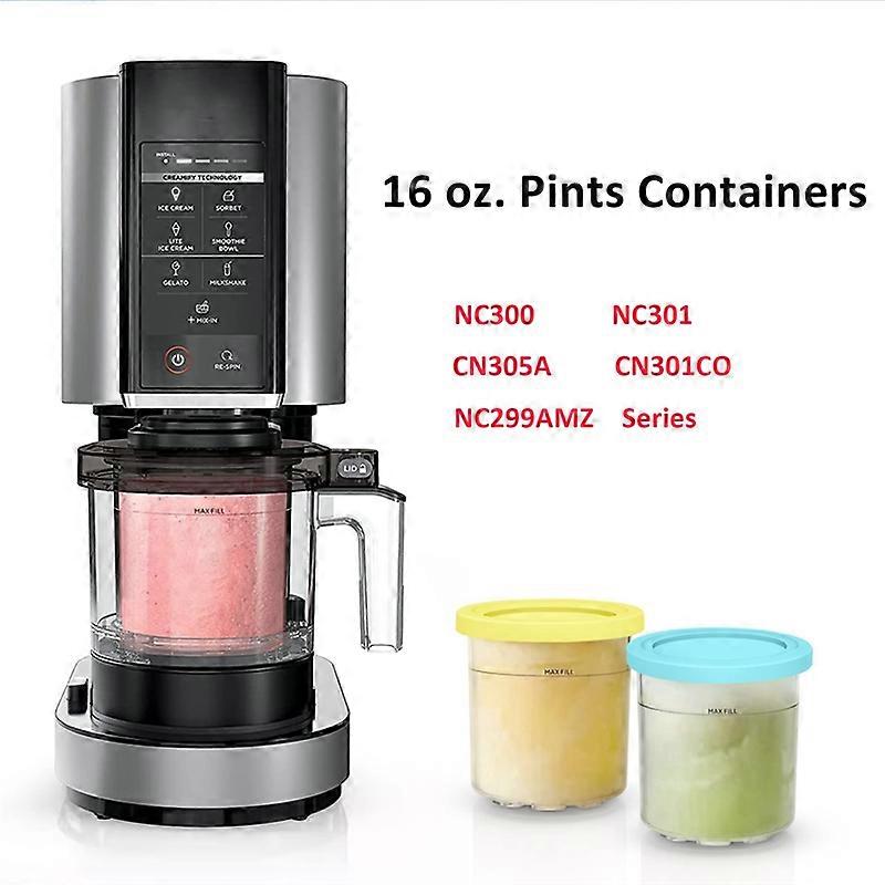 2PCS Ice Cream Pints and Lids for Creami NC301 NC300 NC299AMZ