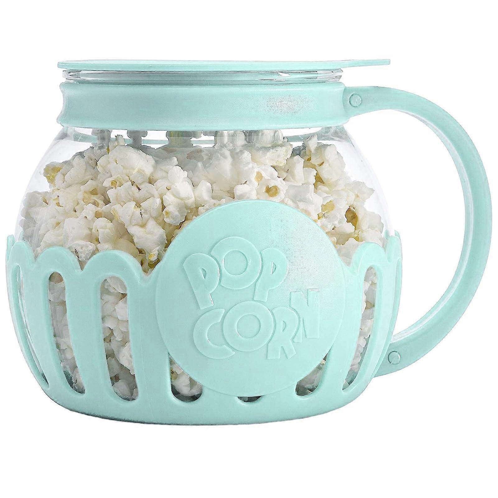 Popcorn Microwave Maker 2.13L Capacity Microwave Popcorn Bowl With Lid And Handles Blue Dishwasher Safe