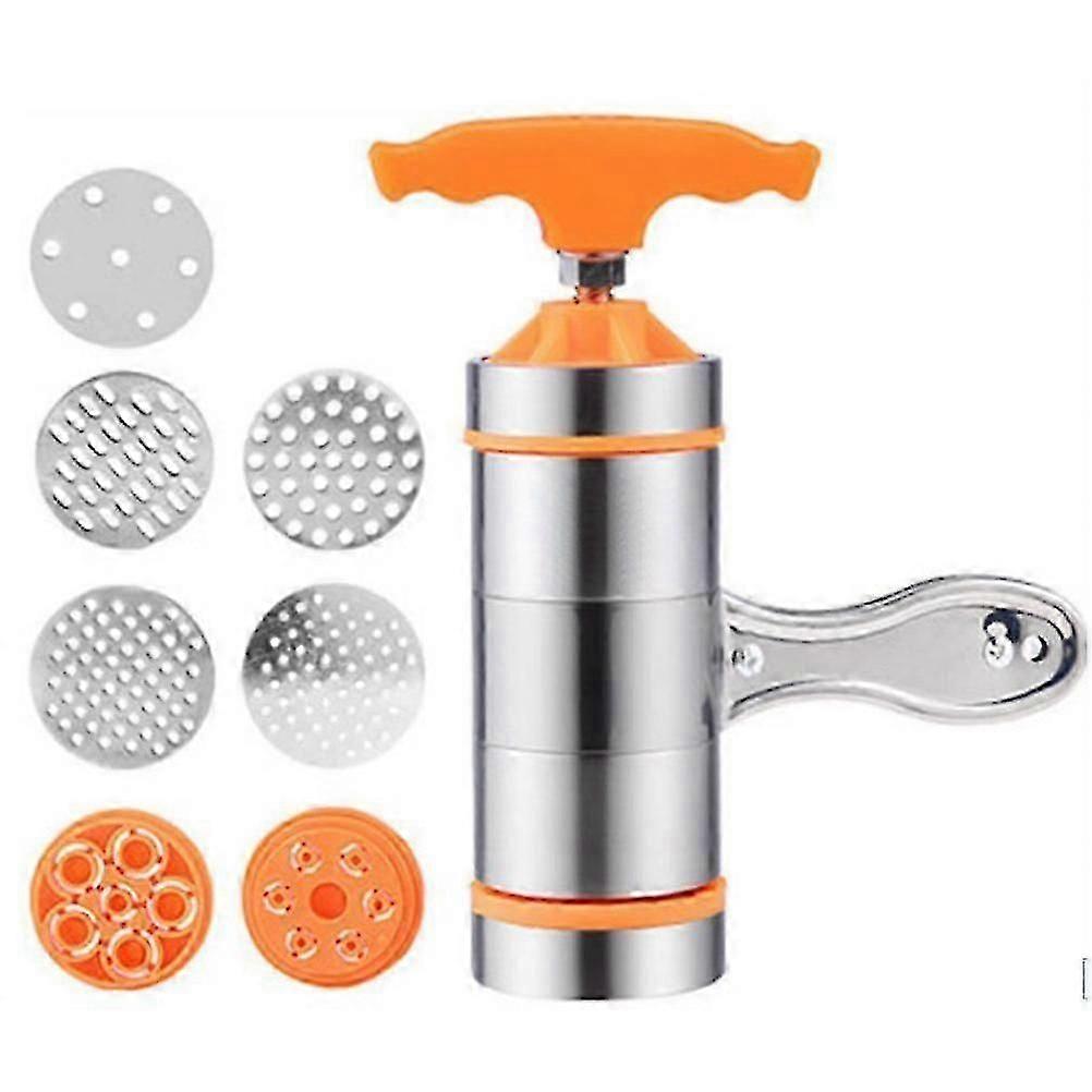 Máquina de Macarrão Manual do Macarrão de Aço Inoxidável com 7 Moldes de Prensa para Lasanha de Espaguete Ravioli
