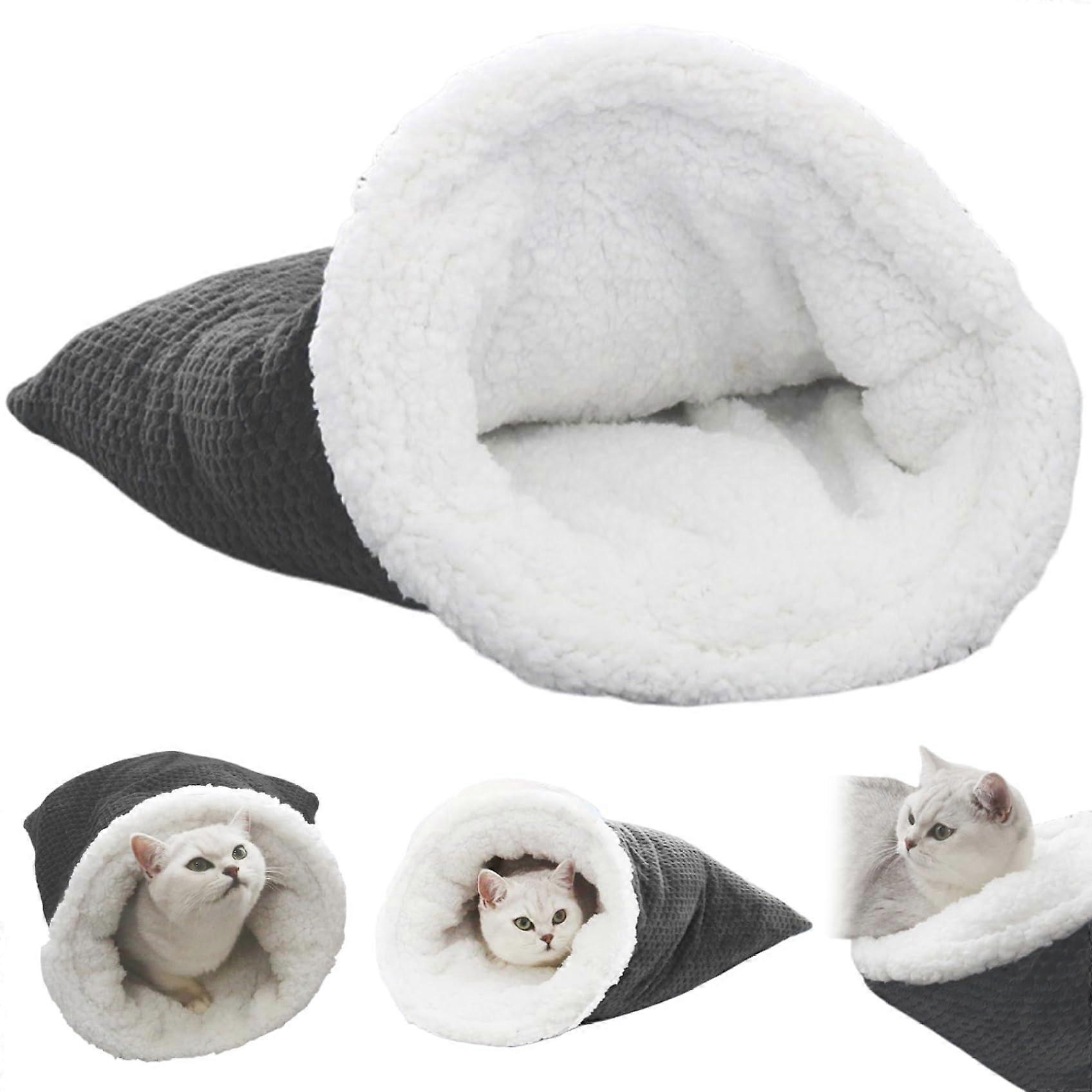 Cat Sleeping Bag 360Degree Wrap Design Soft Warm Plush Washable Indoor Cats And Small Dogs