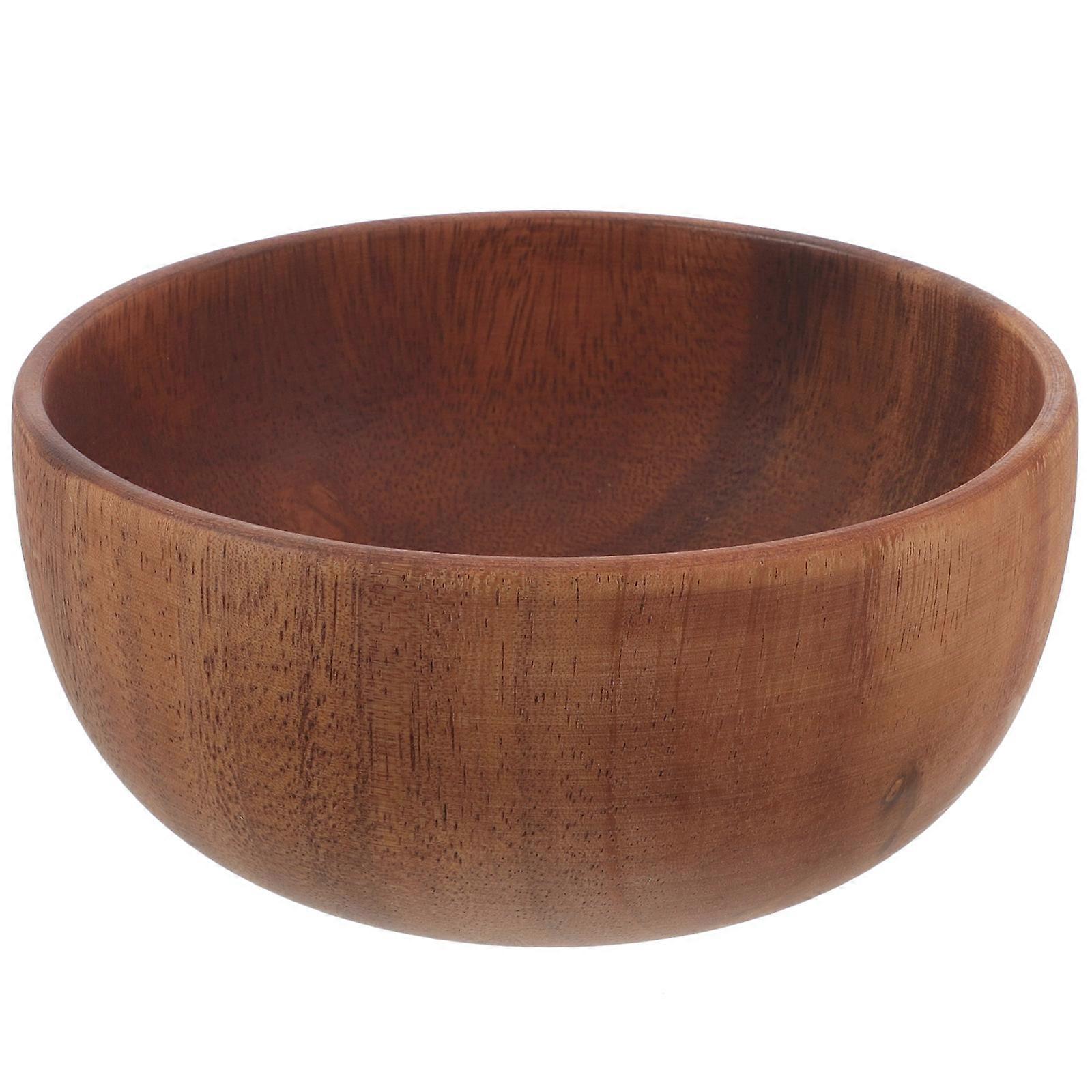 5Pcs Wooden Bowl Smooth Edges Multi-Functional Flat Bottom Design Perfect for Soup Salad and Home Dining