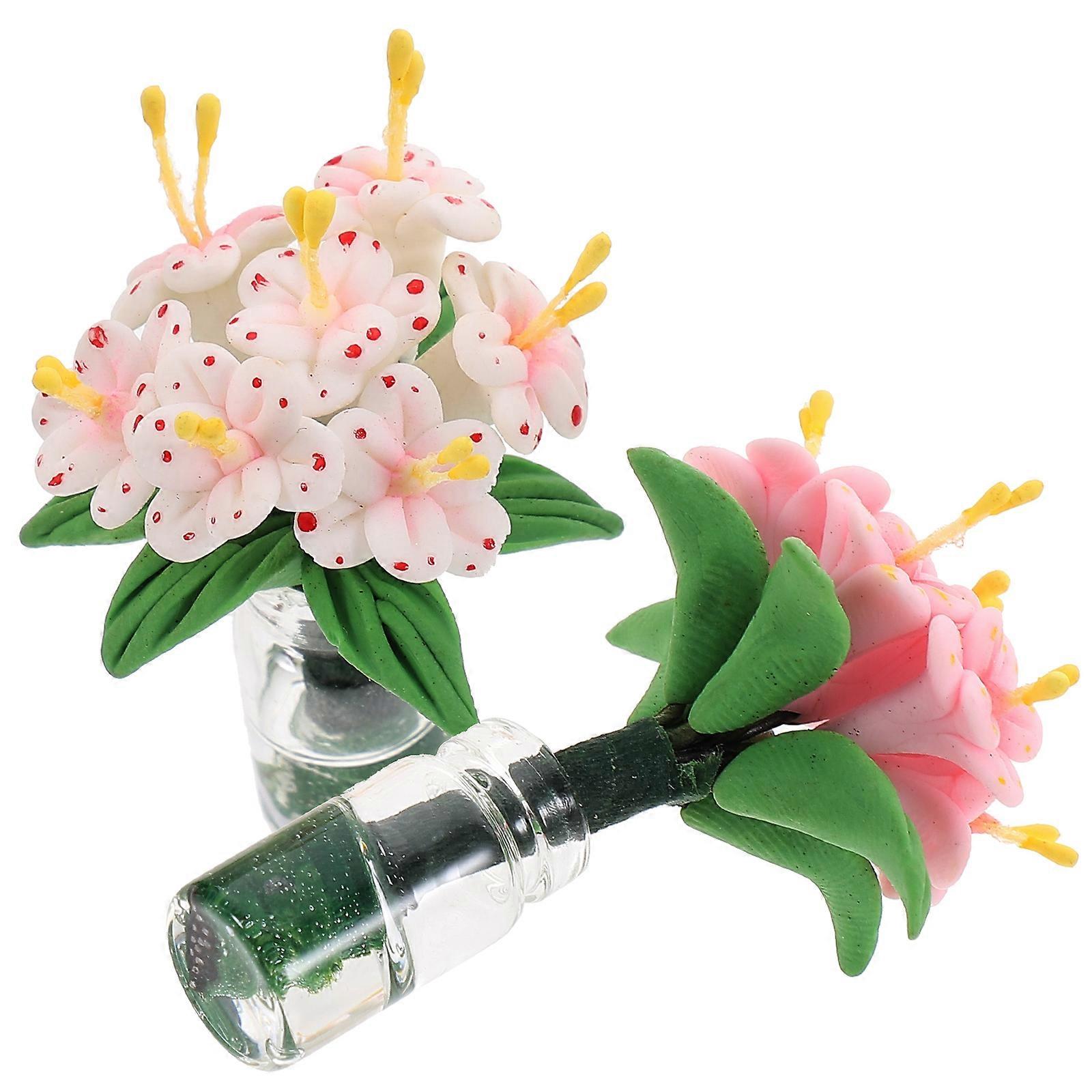 Miniature Flower 6 Pcs Realistic Tiny Arrangement For Craft DIY Micro Photography Decoration