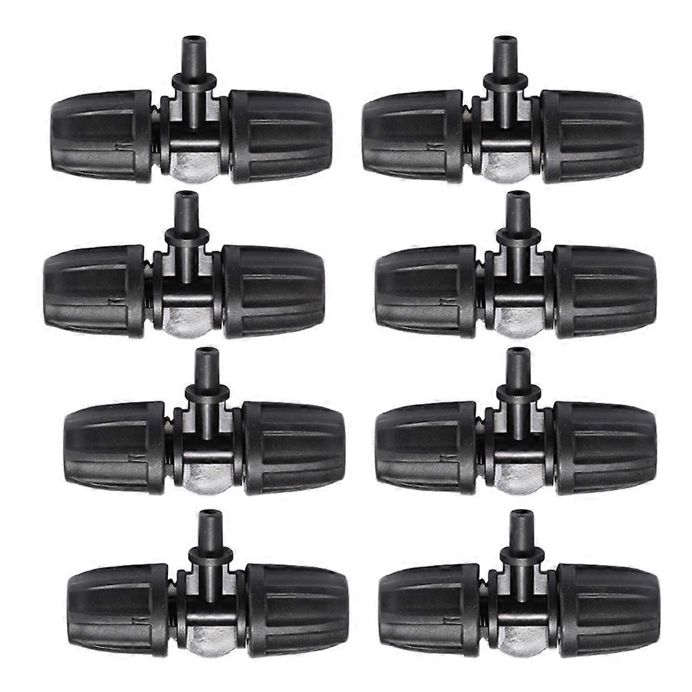 Water Nozzle Tee Connectors Flat Shape Lock Design 50Pcs Black