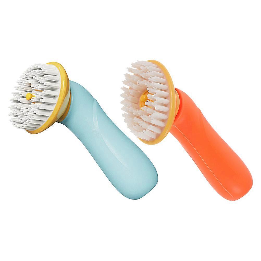 Pet Bath Brush 2Pcs Grooming Scrubber For Dogs And Cats With Ergonomic Design Assorted Color Gentle Cleaning Tools