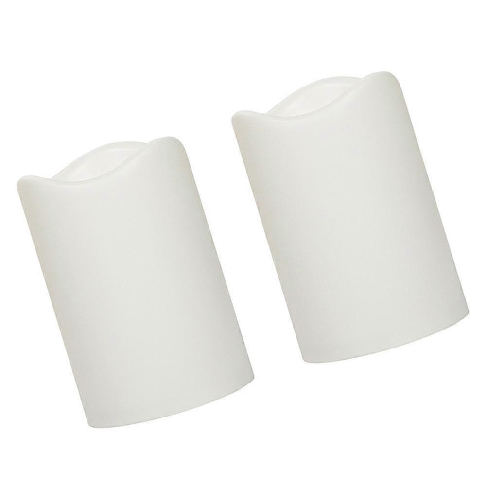 LED Candle Lamp Electronic Candle for Decor 2Pcs White Plastic Decorative Light