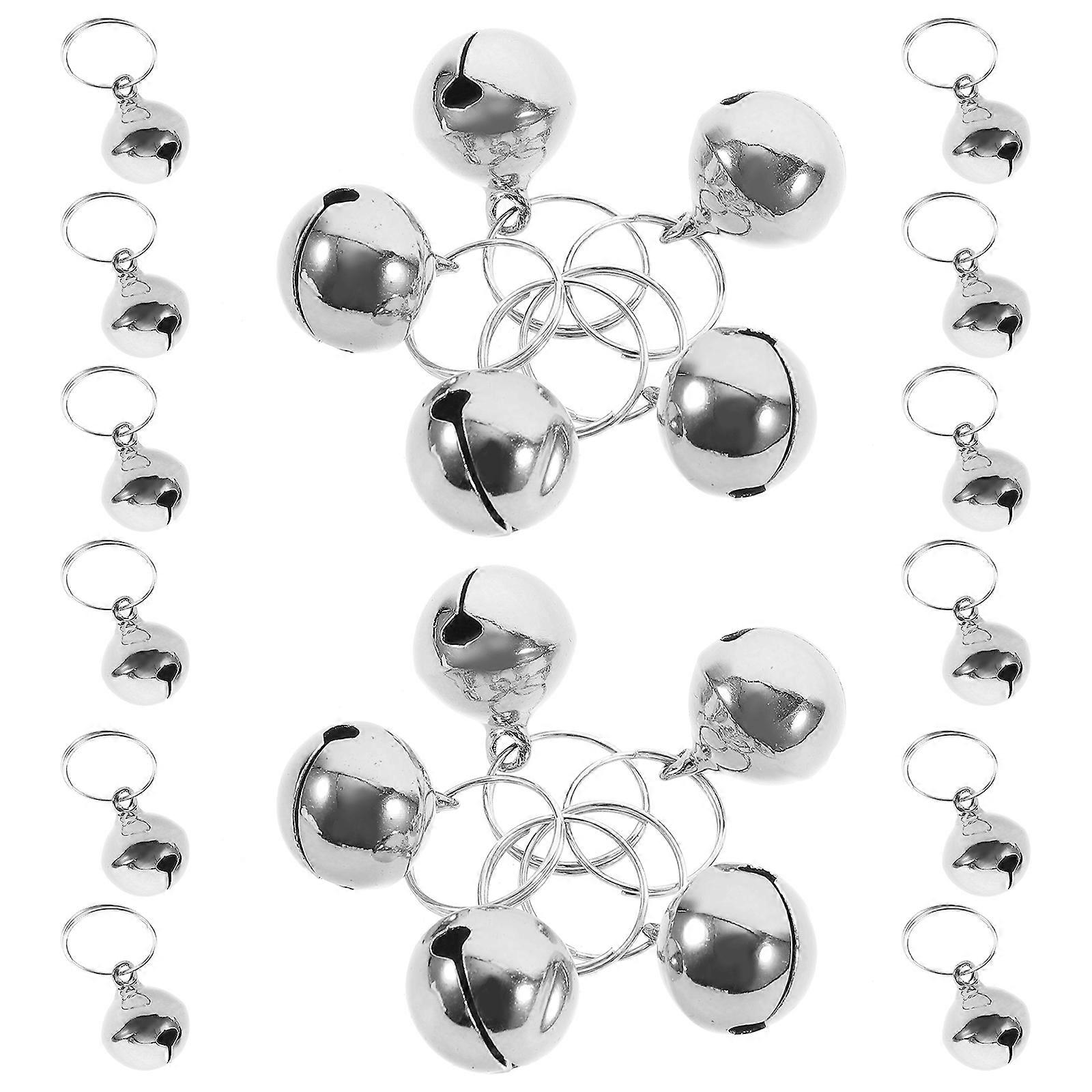 Silver Metal Bells for Hanging Pet Use 24Pcs Multi-Functional Dog Bells