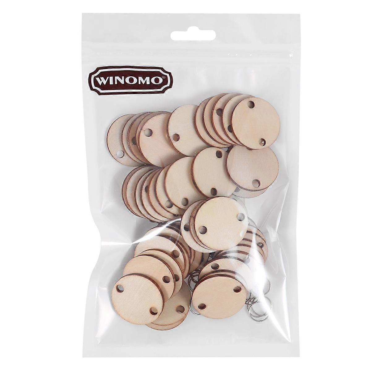 Wooden Plaque Calendar Birthday Reminder Set with 3Pcs Round Wooden Slices and Iron Loops