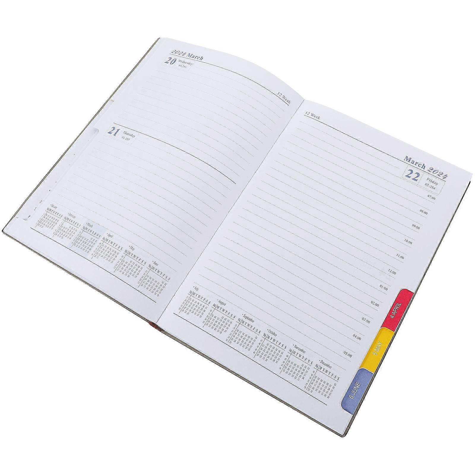 Weekly Planner Notebook 1Pcs For Daily Life And Office Use In Black Paper And Faux Material