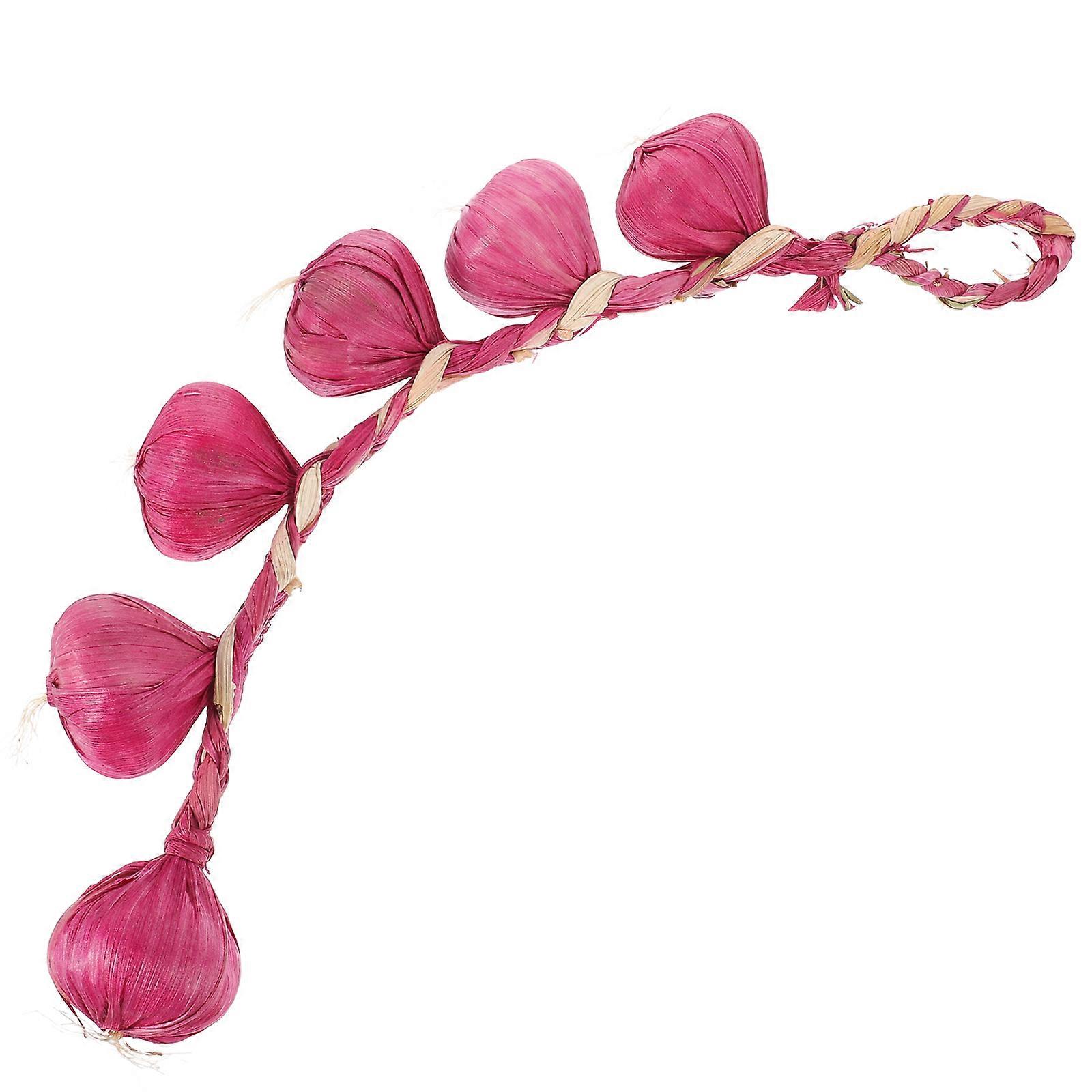 Artificial Garlic Strings Decorative Garlic Braids for Kitchen Decor 3 Strings