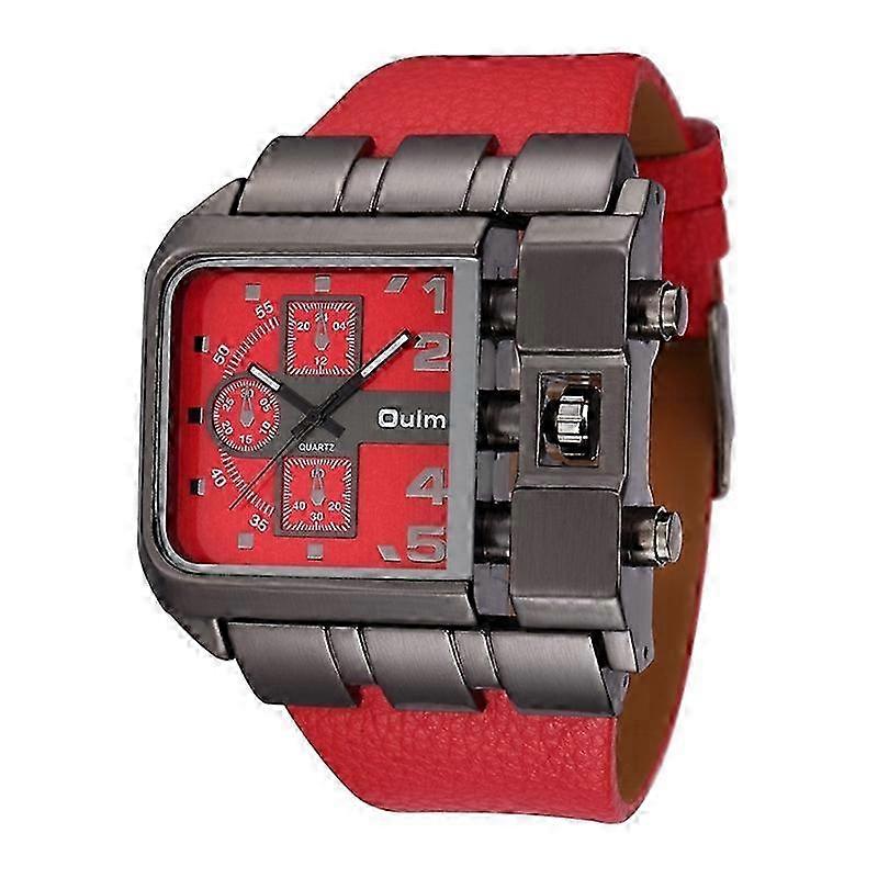 Oulm 3364 Men Square Dial Leather Belt Quartz Watch 2025