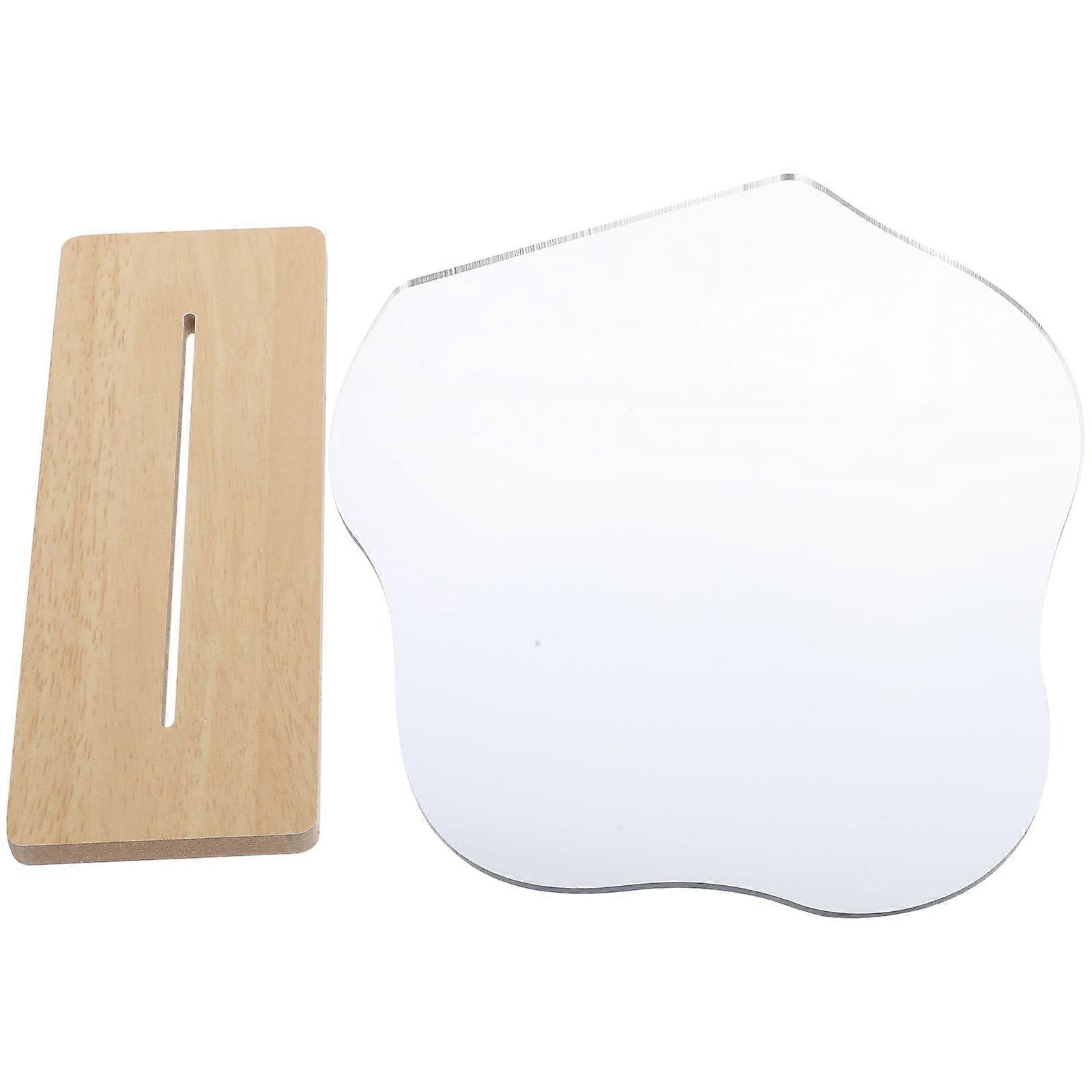 Wood and Acrylic Mirror with Stand Aesthetic Table Mirror for Decor 5Sets