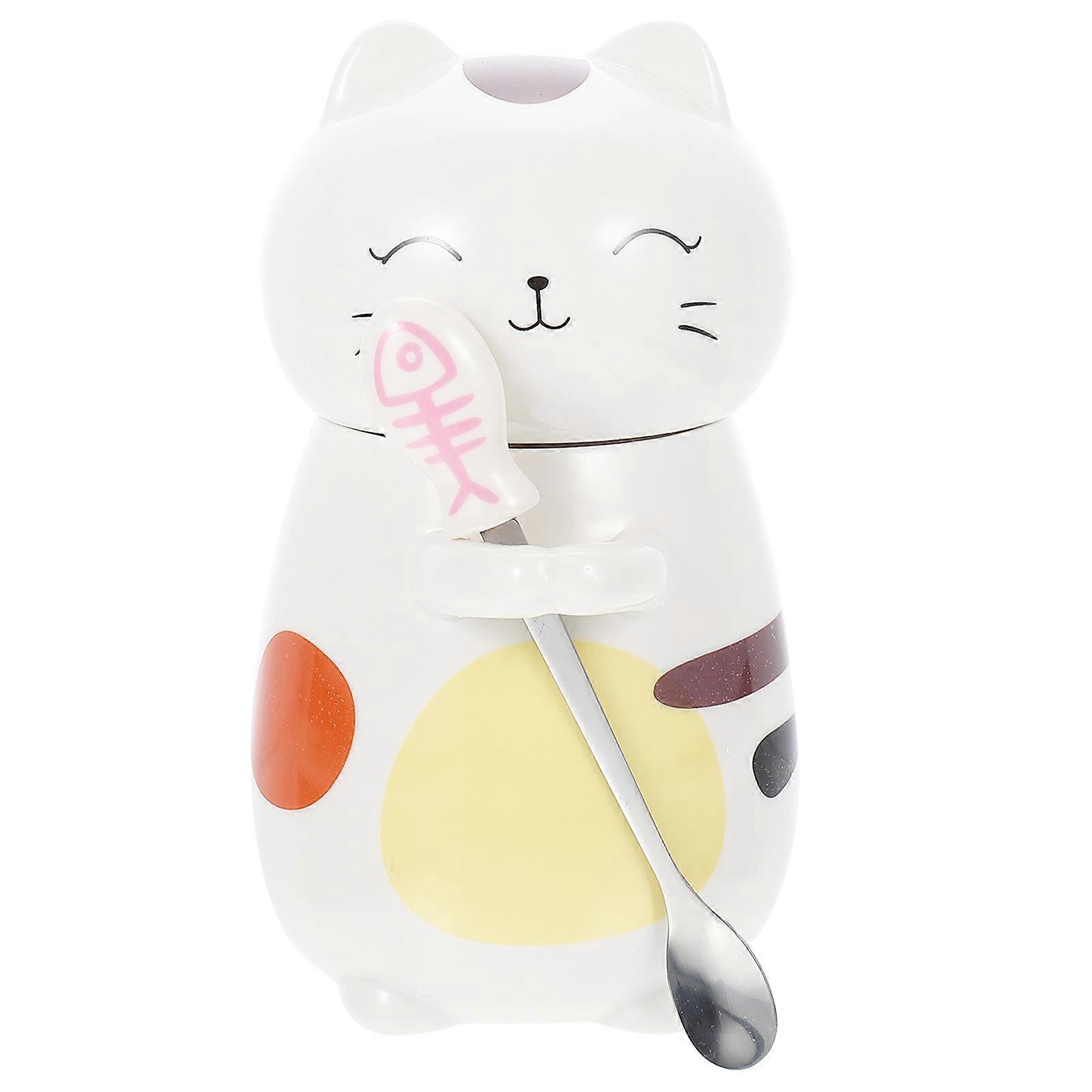 Cat Model Ceramic Cup for Home Use 3Sets Multi-Function Drinking Cups