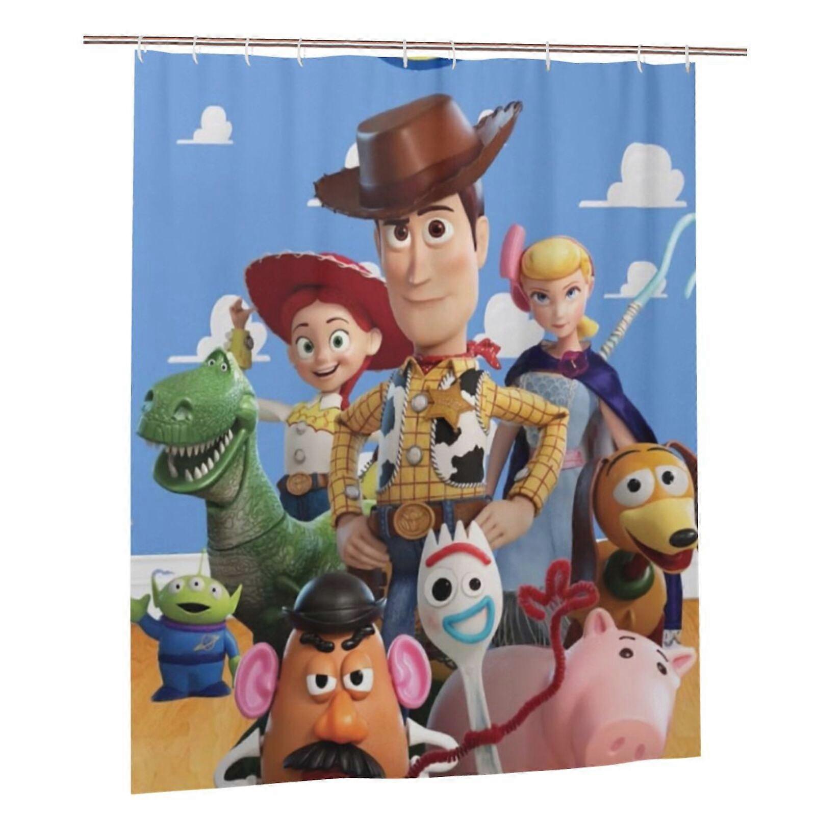 Toy Story Shower Curtain 72x72in Waterproof Mildew Resistant Privacy Blocking Patchwork Art Print One Size