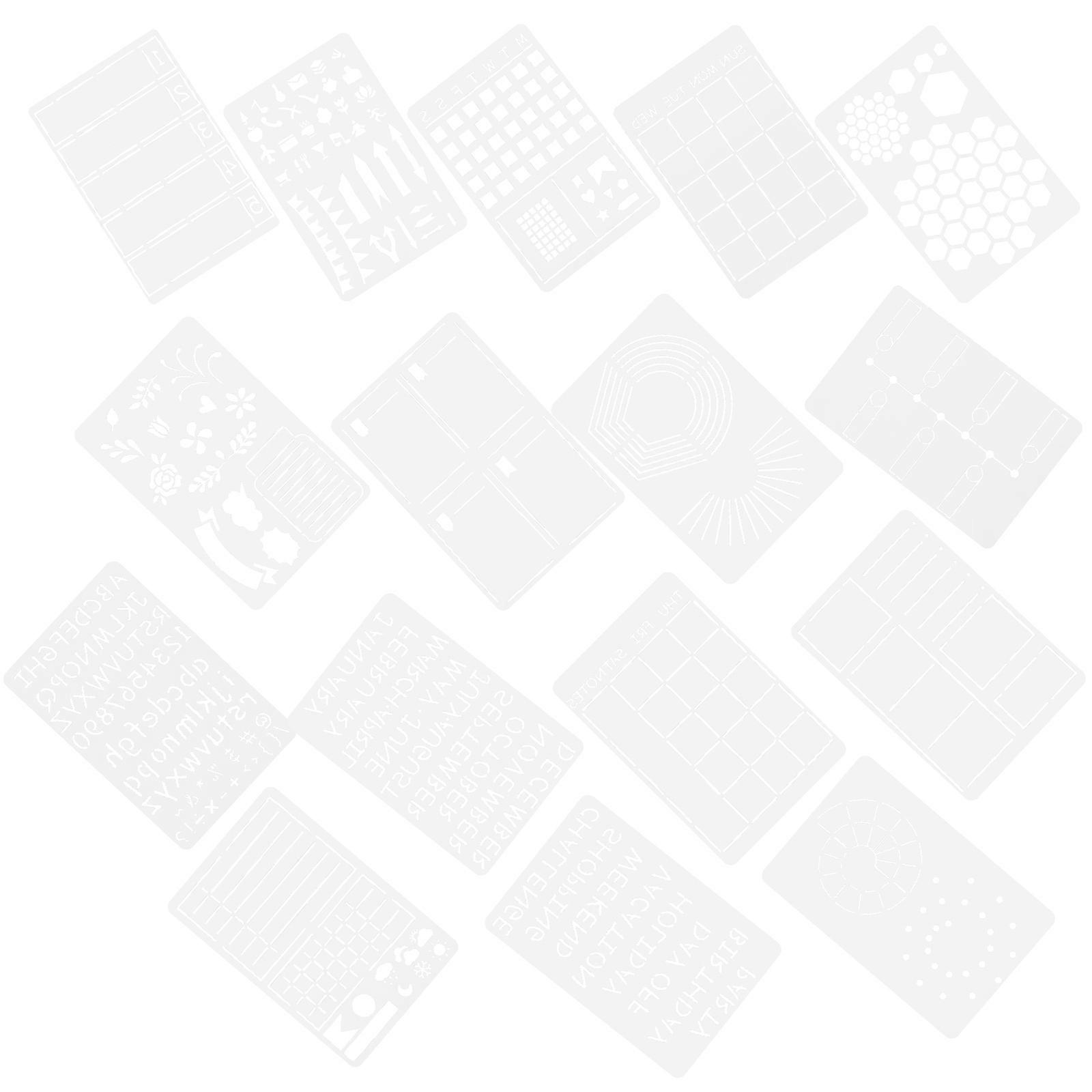 Stencil Design Templates For Journal Drawing Craft Projects Diy Activities Students 16Pcs