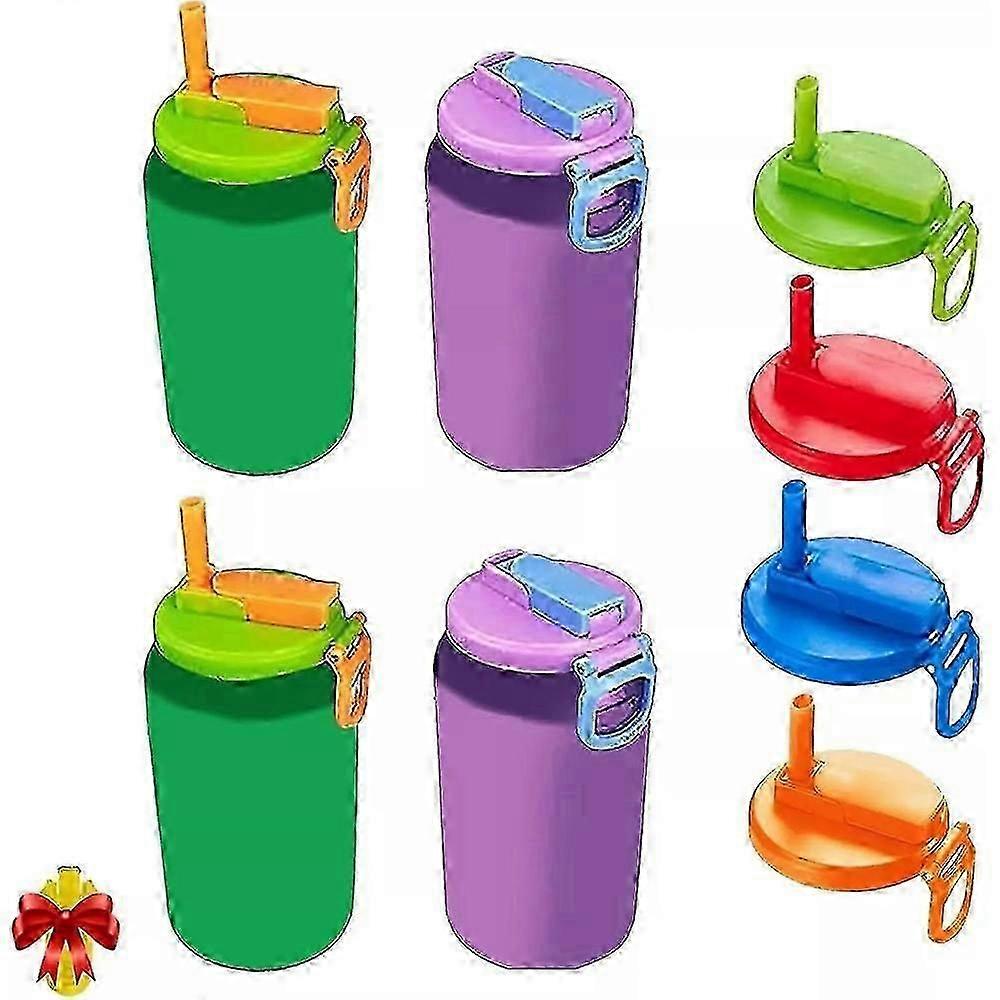 4 Color Soda Can Lids,Silicone Straws Soda Can Covers,Can Covers For Soda