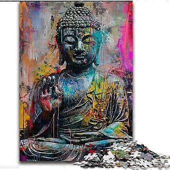 Puzzles for Adults Buddha Graffiti Puzzle,Educational Games Home Decoration Suitable for Desktop Decoration - PT 1717