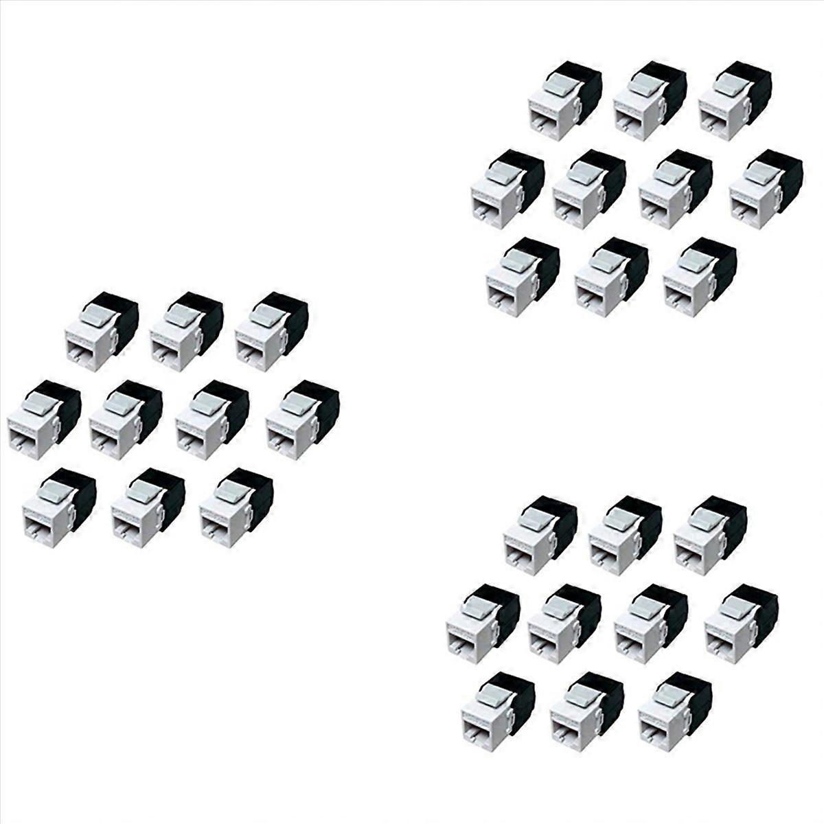 10-Pack Cat6A RJ45 Jack -Cat6 Compatible 180 Degree Toolless