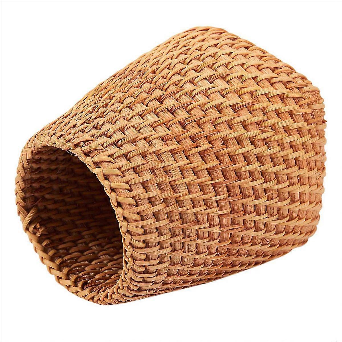 Rattan Chopsticks Tube Bucket Dinner Knives Forks Organizer C