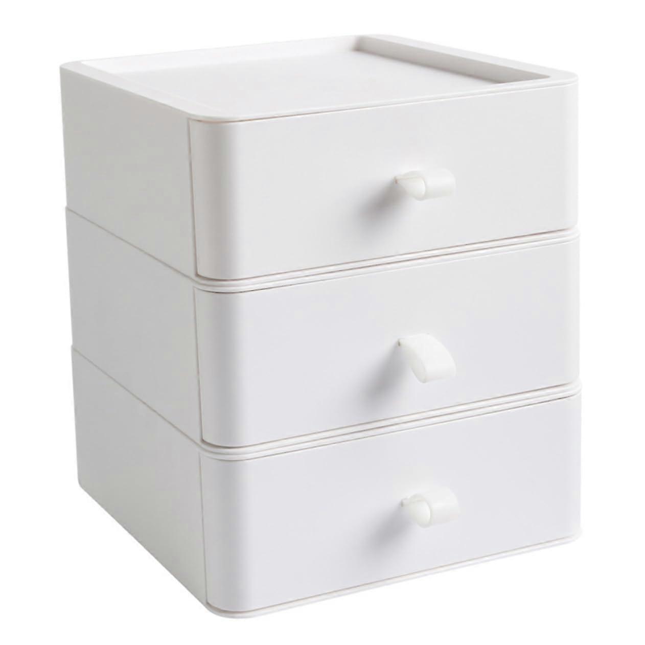 Desktop Storage Drawer Box 3Layer Organizer for Office and Home, ScratchResistant Unit for Cosmetics and Stationery