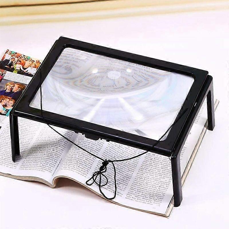 WJ10015 Full Page Reading LED Light Folding Magnifying Glass 3X Magnifying Glass