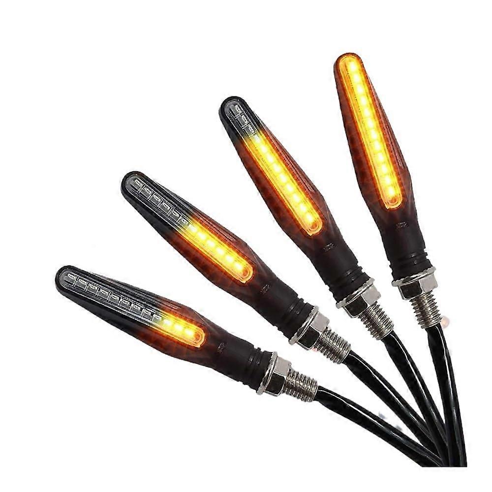 Motorcycle License Plate Light 2 Pack Universal LED Turn Signal Light 12V IP68 Amber Flasher Indicator Rear Lights