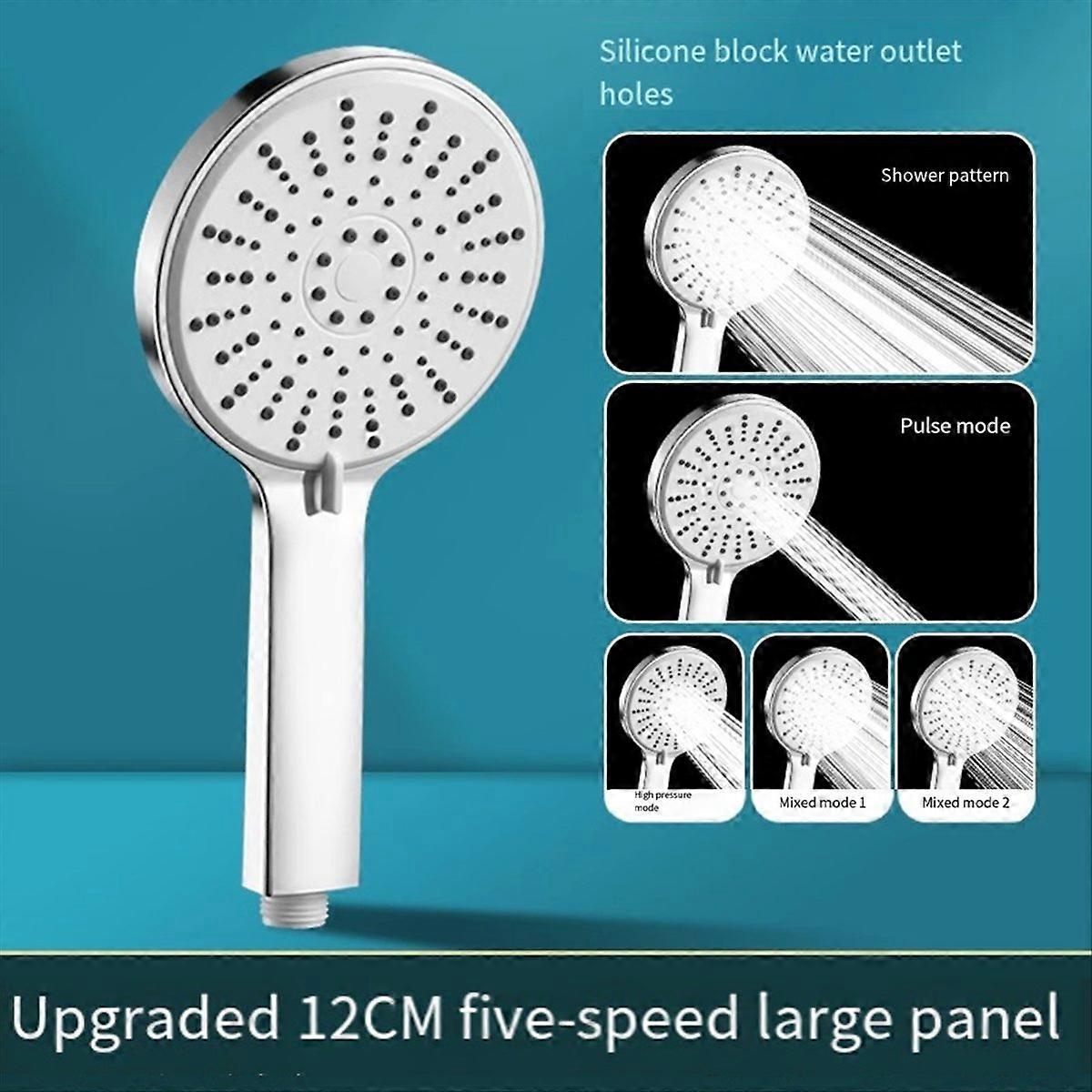 12cm Panel Shower Head Pressurised Fivespeed Adjustable Shower