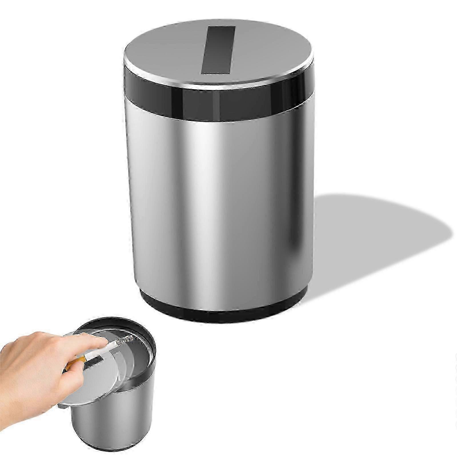 Smart Car Garbage Cans with Lid Smell Proof, Small Car Ashtray with Slide Lids