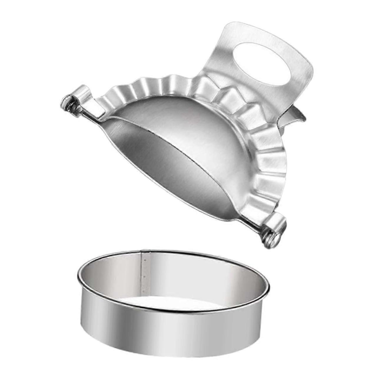2Pcs Stainless Steel Dumpling Skin Mold DIY Wrapper Cutter Tool For Empanada Ravioli With Rounded Curl Easy To Clean