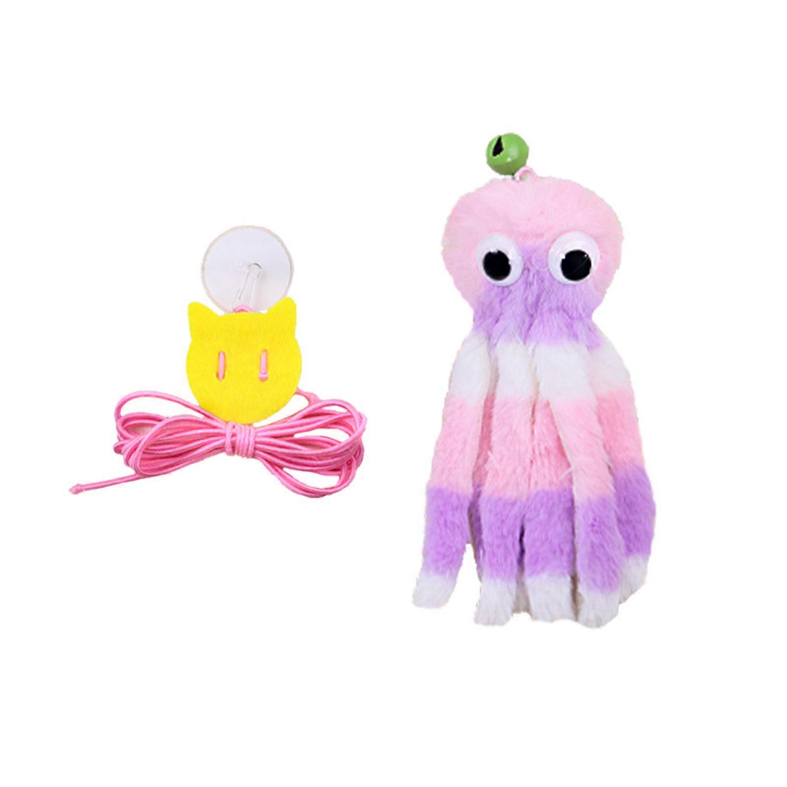 Lovely Suspended Kitten Toy With Chirping Mechanism Soft Fabric Tentacles Design Kitten Entertainment Multicolor