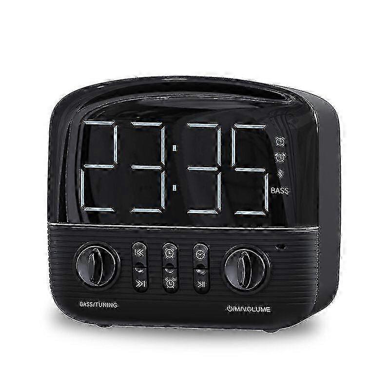 Wireless Bluetooth Speaker Mini Audio Alarm Clock Fm Radio Retro Home Subwoofer For Outdoor Mobile Phone Computer Car
