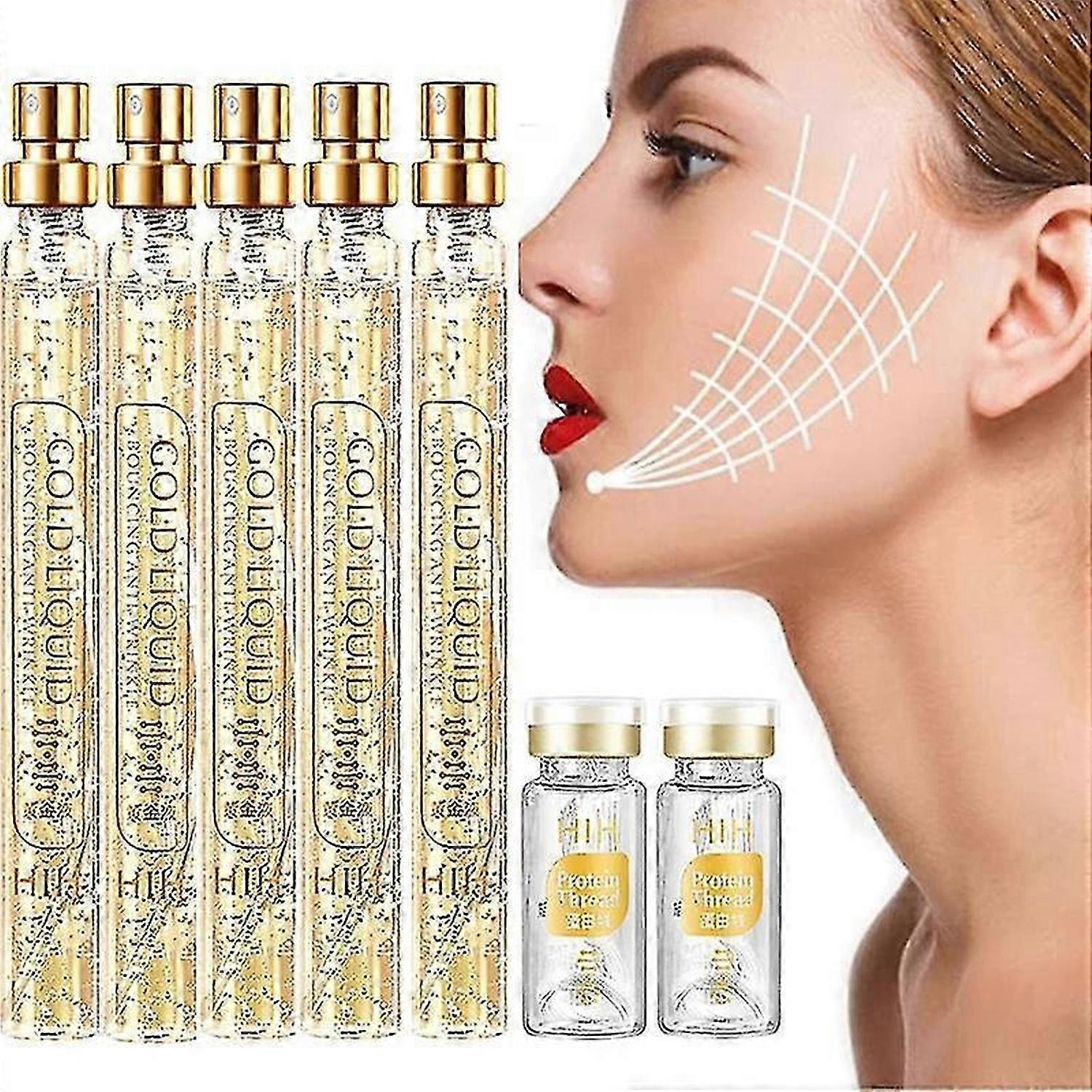 Instalift Protein Thread Lifting Set, Soluble Protein Thread And Nano Gold Essence Combination, Absorbable Collagen Thread For Face Lift, Reverse Coll