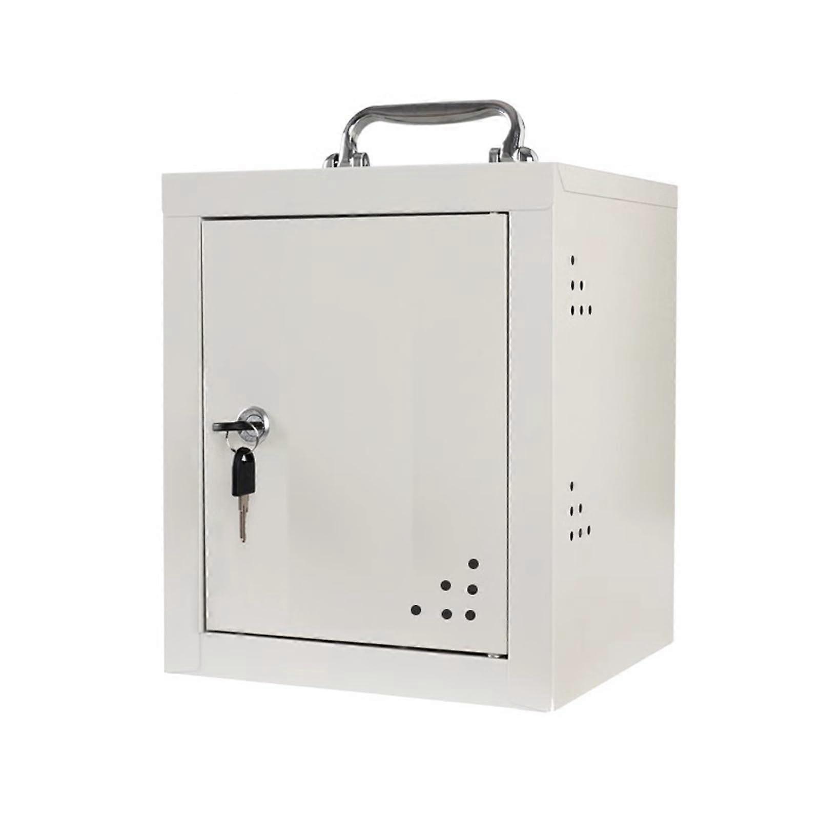 Cell Phone Cabinet With Handle 12 Slot Mobile Device Cabinet For Office And Home Compact Design One Color