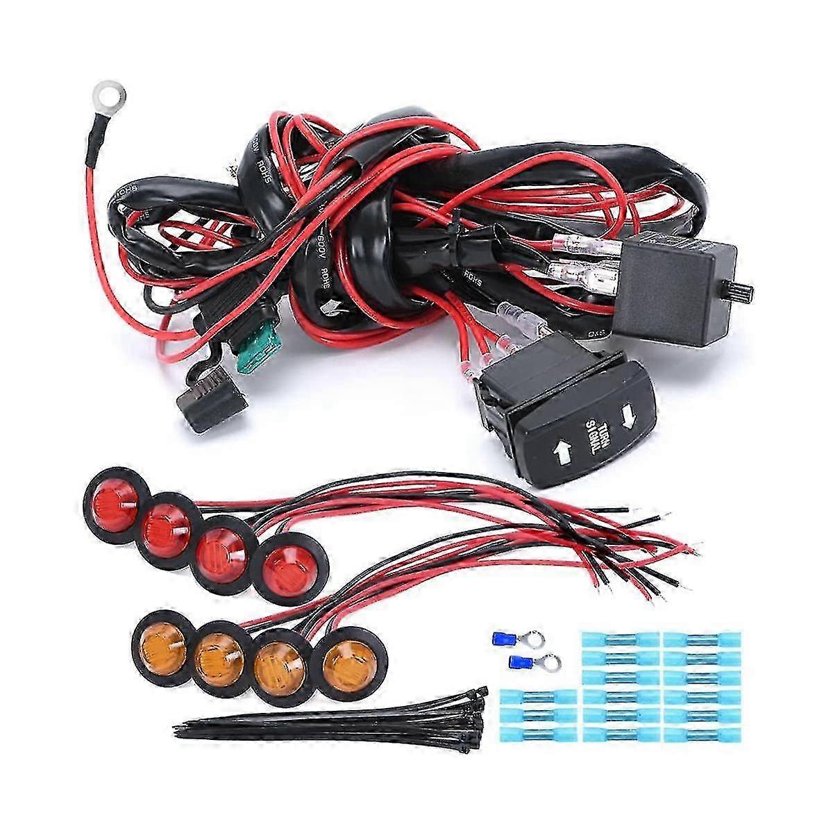 Universal harness system for golf cart turn signals