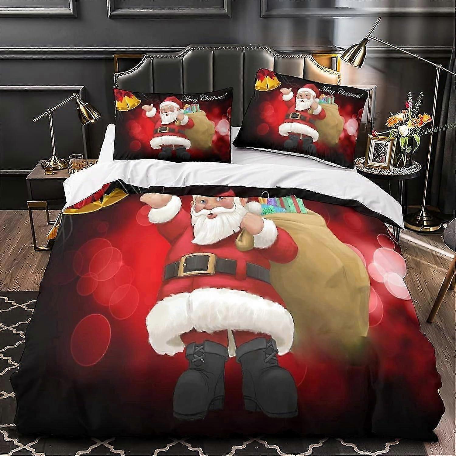 مجموعة غطاء لحاف عيد الميلاد المطبوعة غطاء لحاف مجموعة هدية عيد الميلاد D قطع لحاف غطاء سحاب إغلاق للمراهقين و